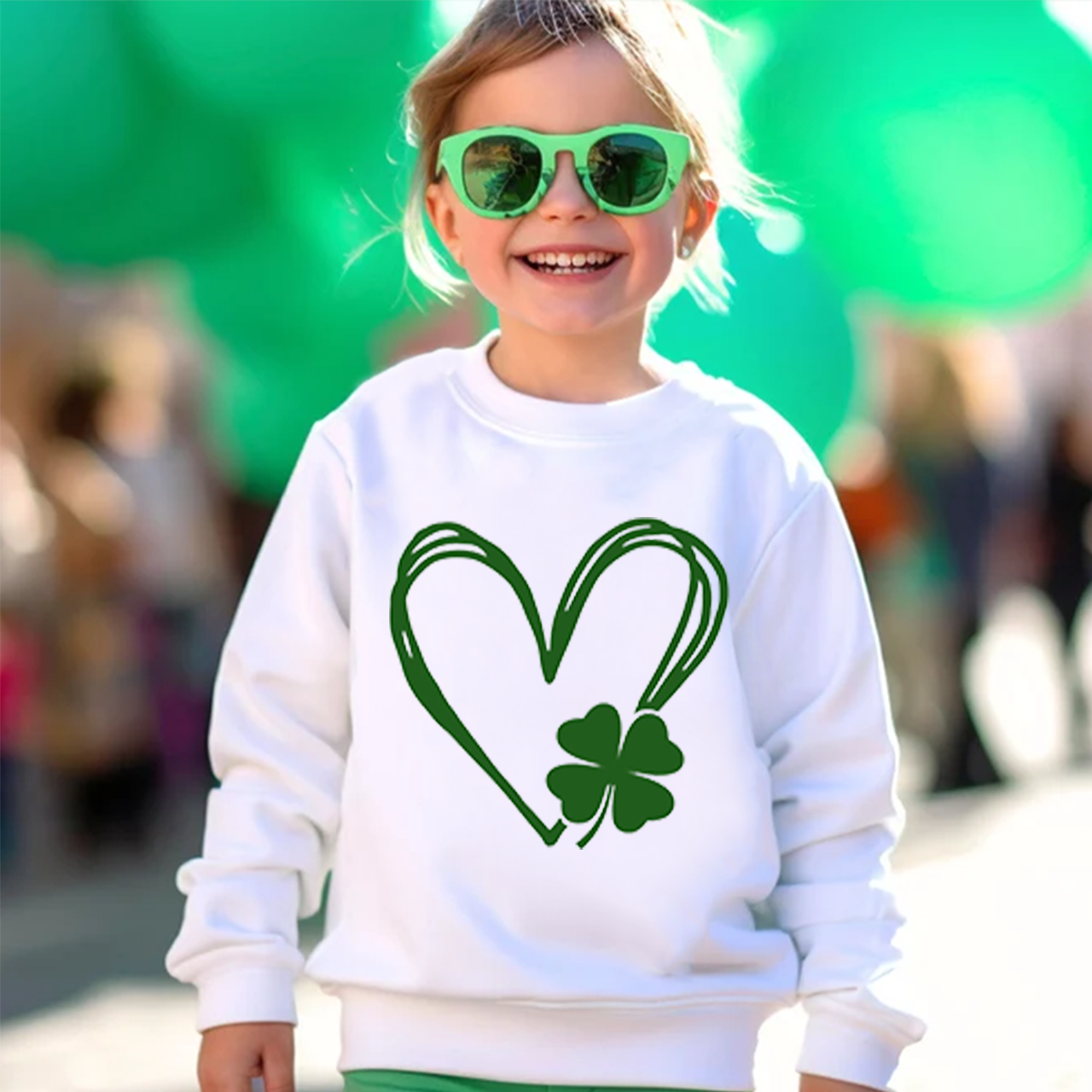 Shamrock Heart St. Patrick's Day Kid's Sweatshirt