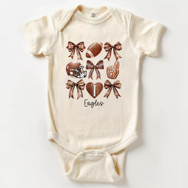 Personalized Kids Name Football Bodysuit Beepumpkin