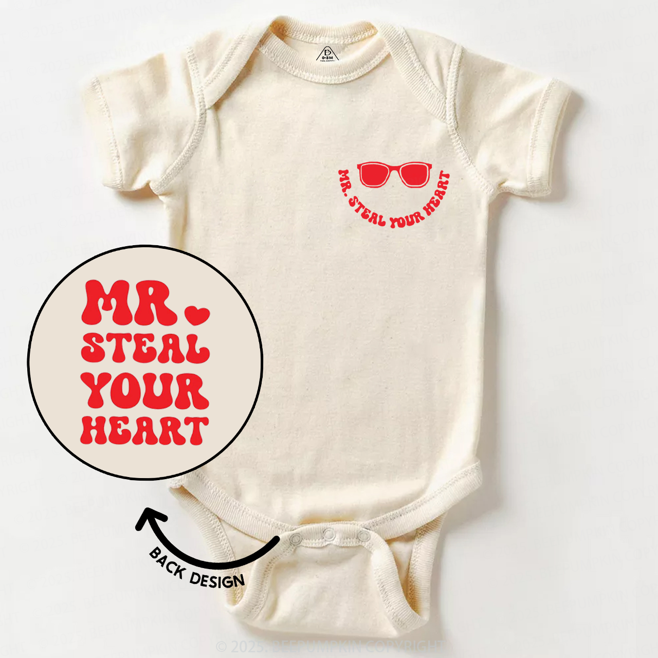 Mr Steal Your Heart Valentine's Day Bodysuit Beepumpkin