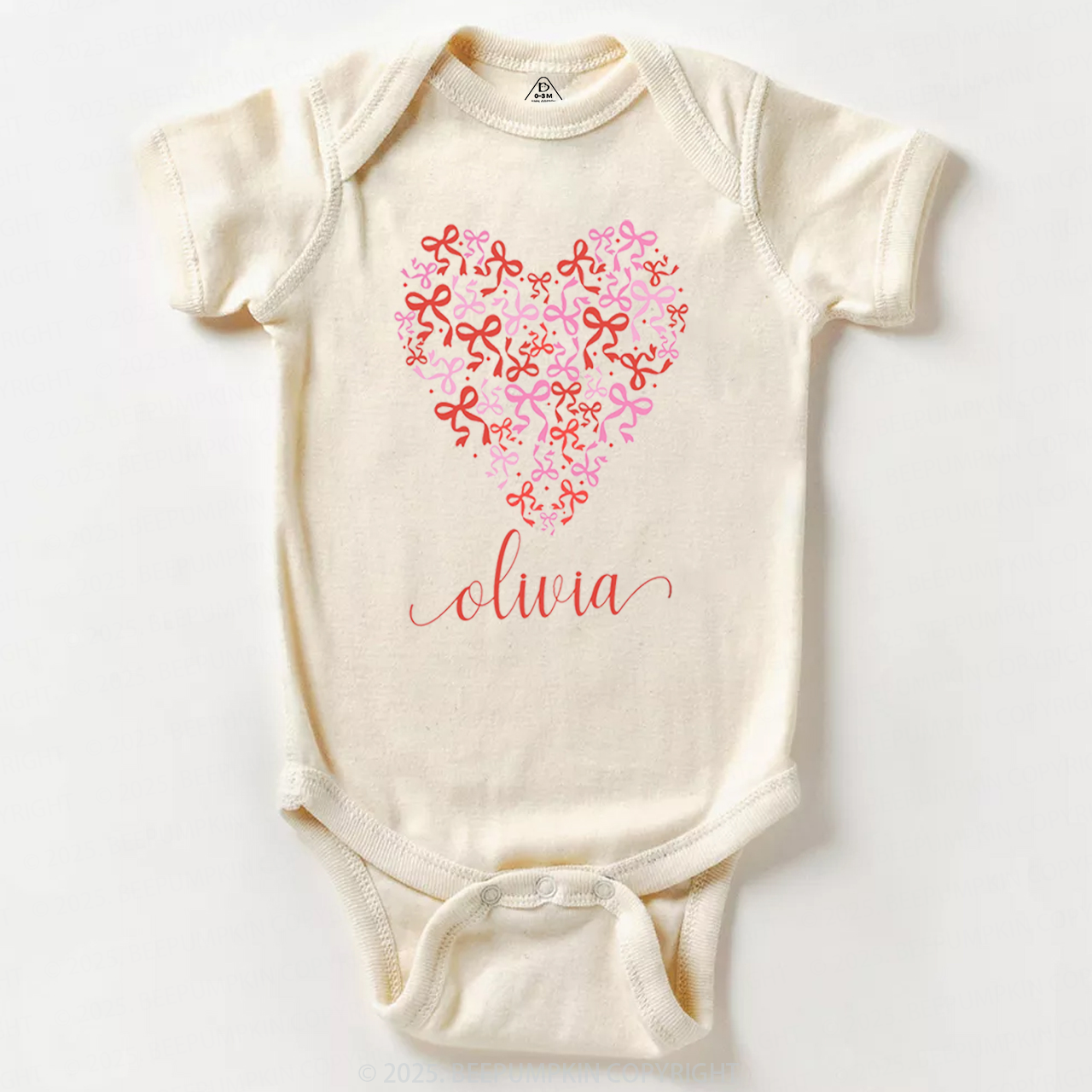 Personalized Name Butterfly Love Heart Bodysuit Beepumpkin