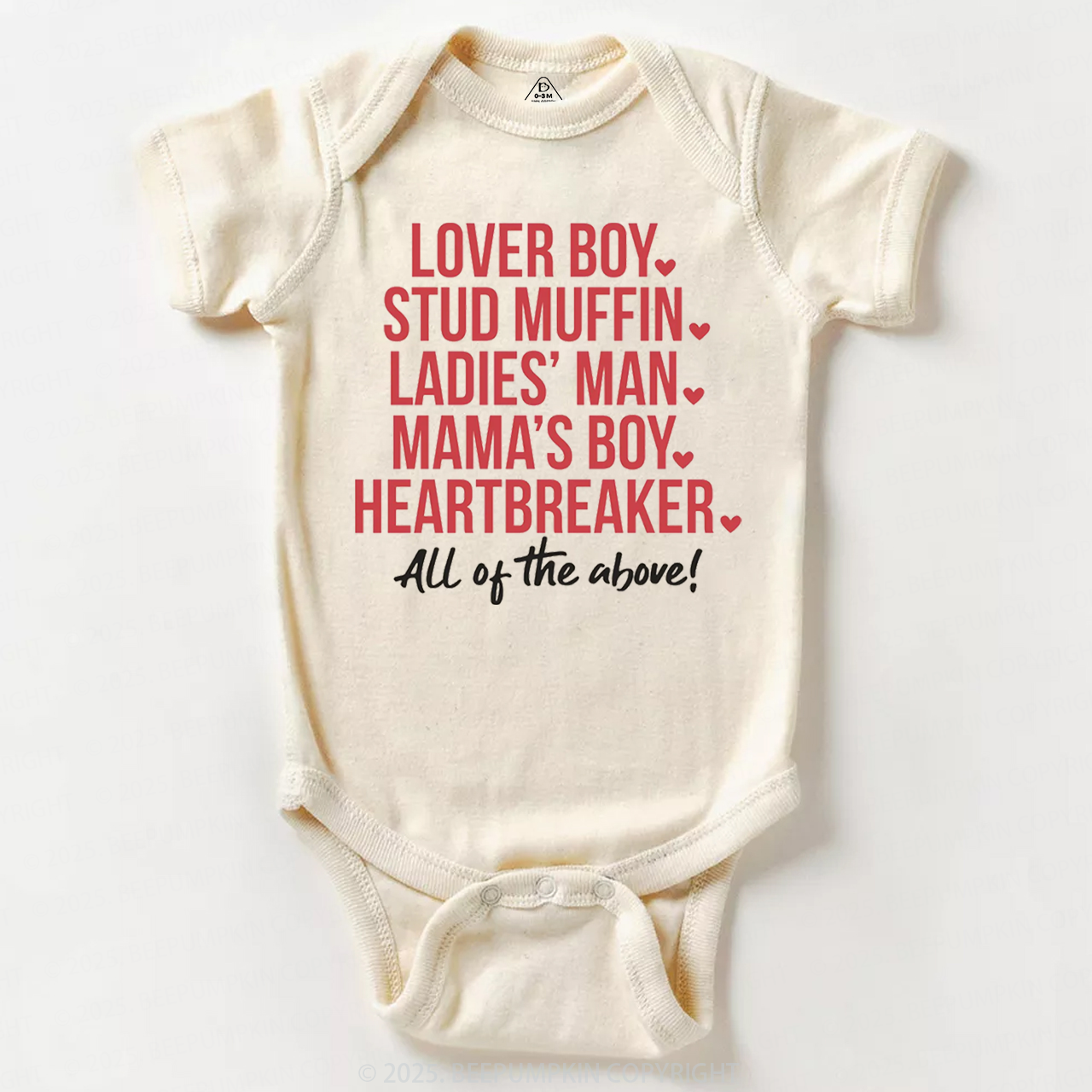 Boys Valentine's Day Bodysuit Beepumpkin