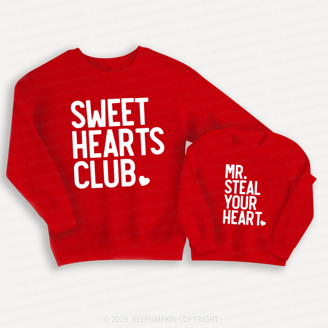 Sweet Hearts Club Valentine's Day Family Matching Sweatshirts