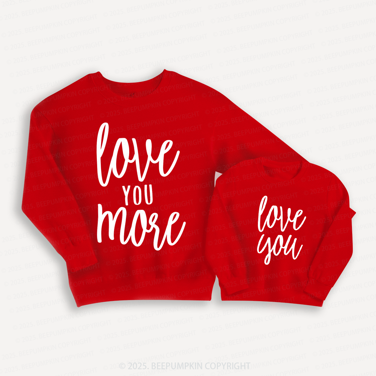 Personalized Love You More Valentine's Day Family Matching Sweatshirts