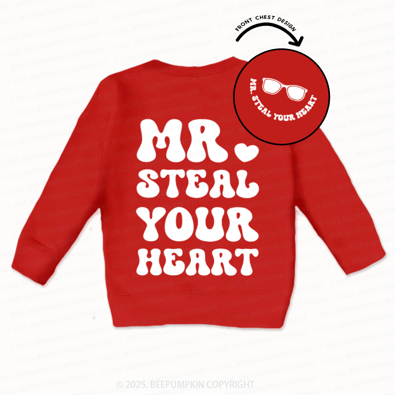 Mr Steal Your Heart Valentine's Day Kid's Sweatshirt