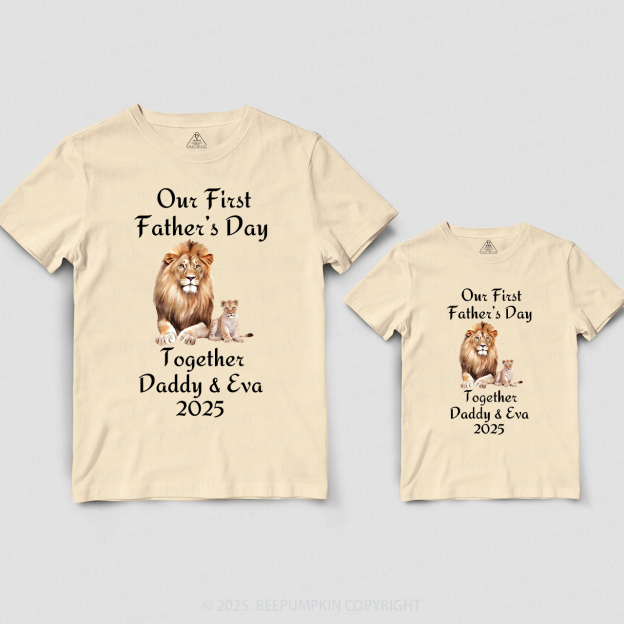 Custom Our First Father's Day Together Daddy And Me Matching Shirt
