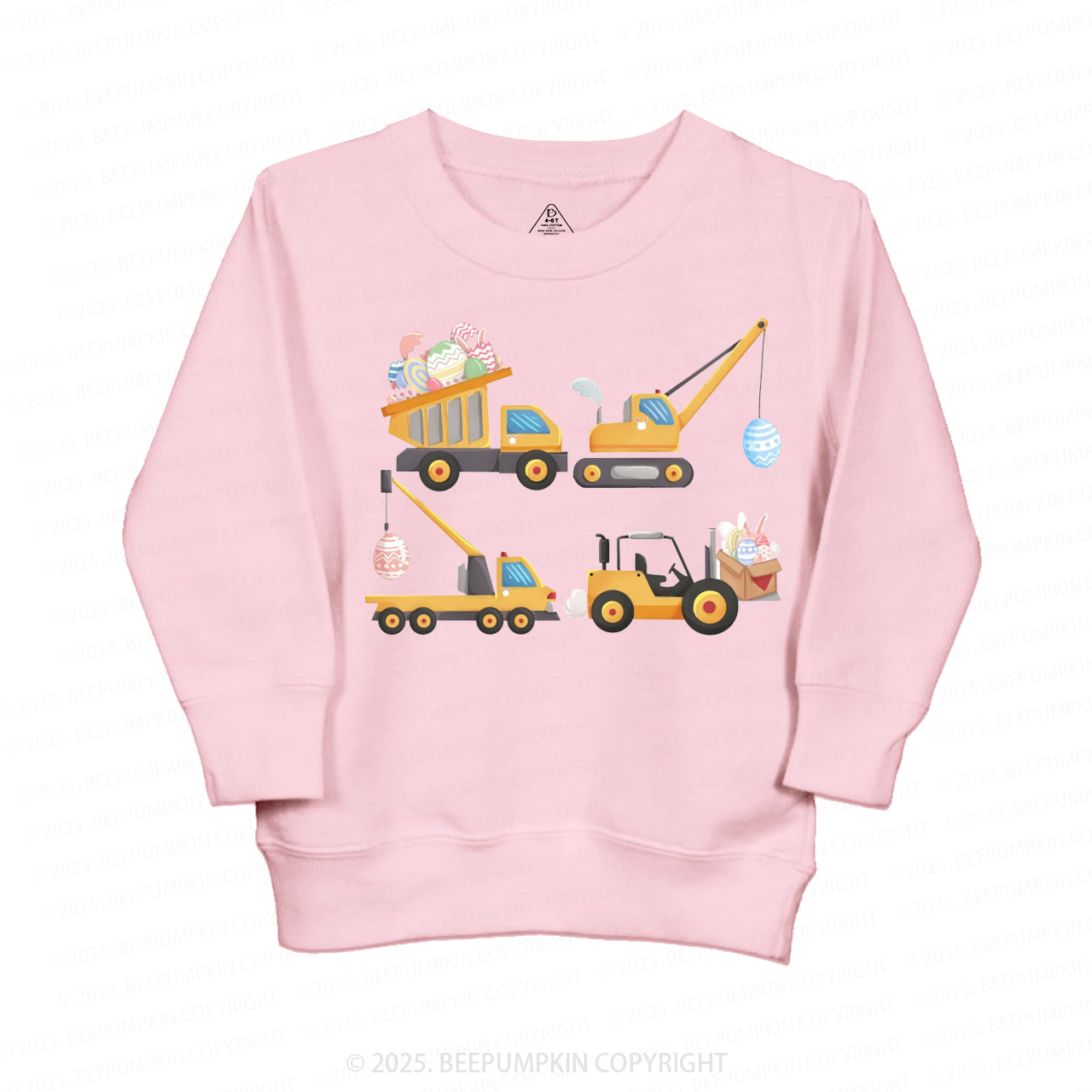 Easter Construction Trucks Kid's Sweatshirt