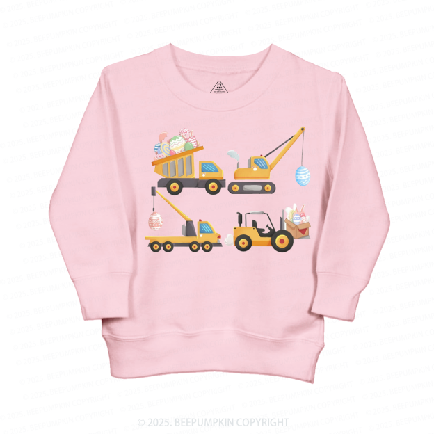 Easter Construction Trucks Kid's Sweatshirt