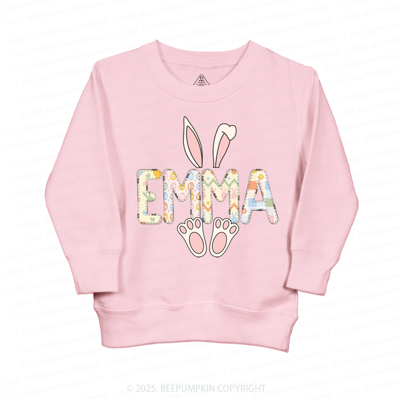 Personalized Alphabet Name Easter Bunny Kid's Sweatshirt