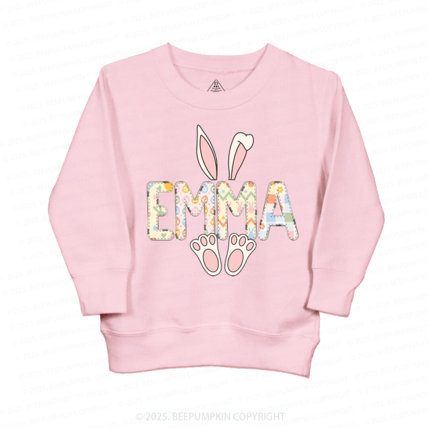 Personalized Alphabet Name Easter Bunny Kid's Sweatshirt