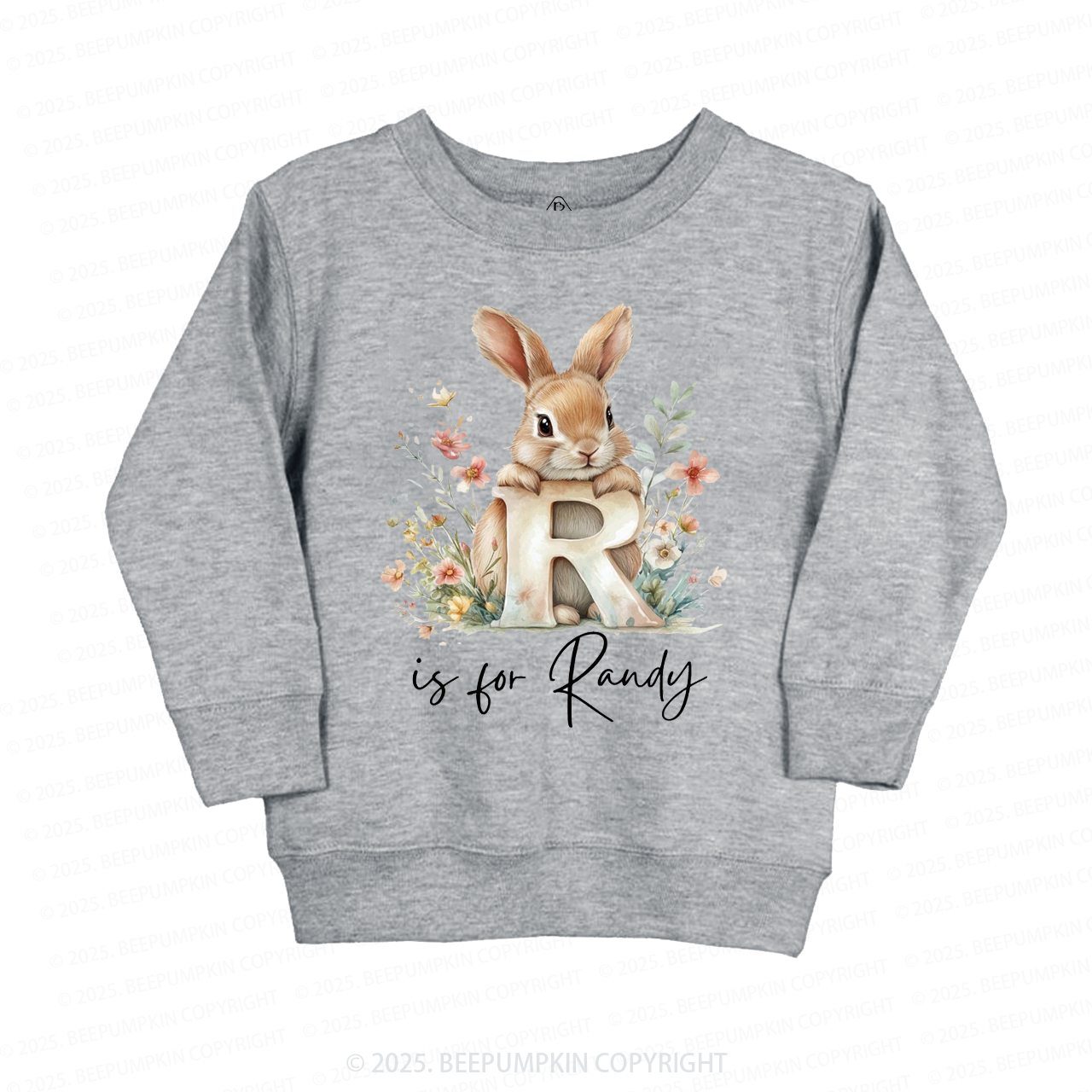 Personalized Name Animal Letter Kid's Sweatshirt