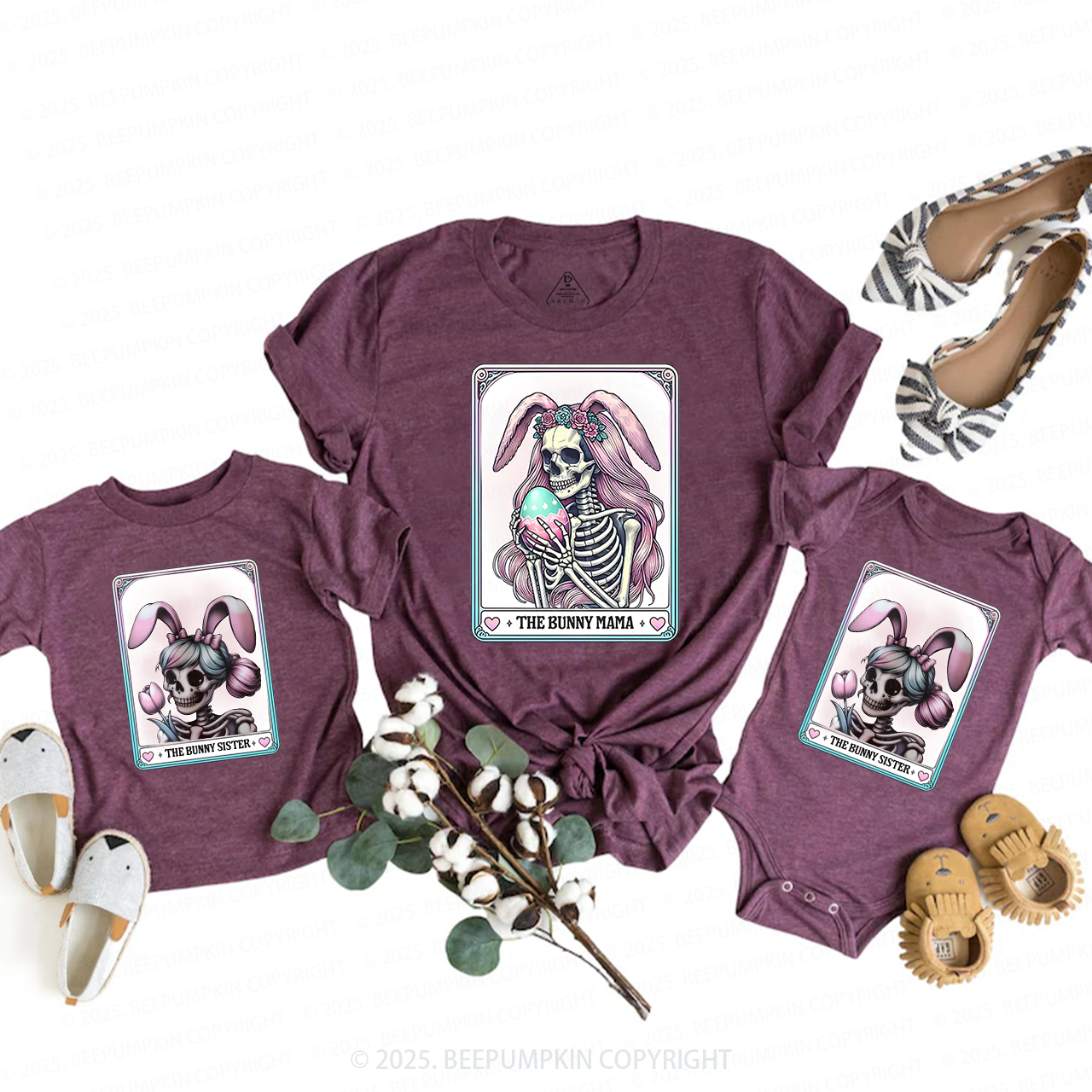 Bunny With Gothic Tarot Family Matching Tees Beepumpkin