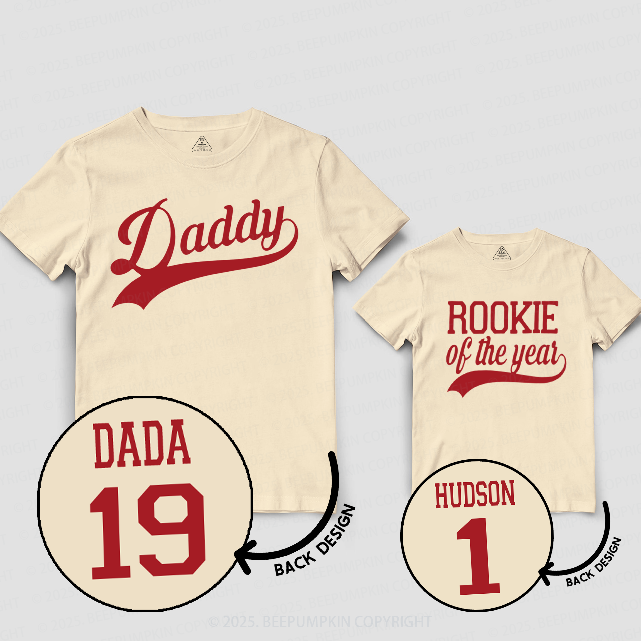 Personalized Rookie Of The Year Dad&Me Matching Shirts