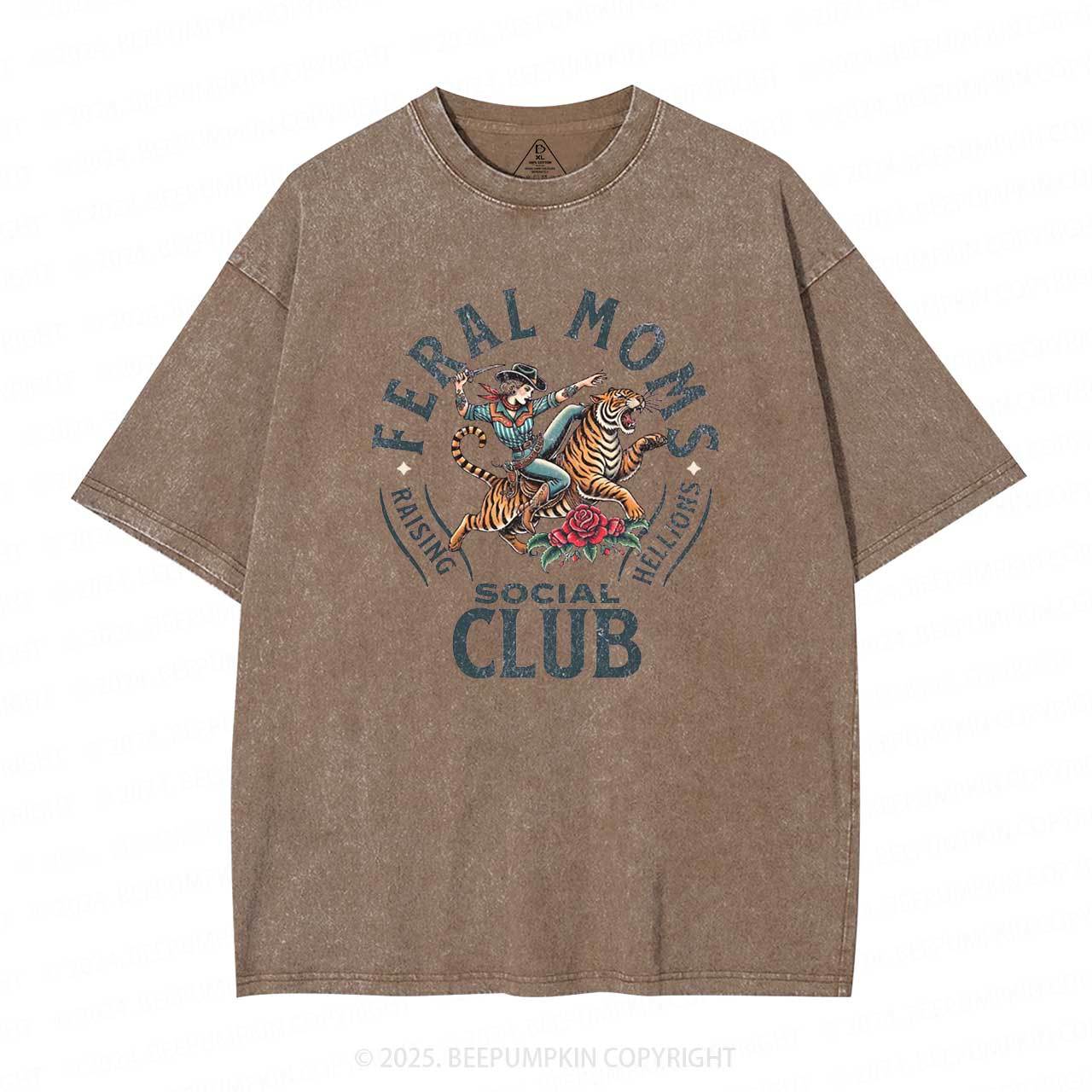 Feral Moms Social Club Washed T-Shirts