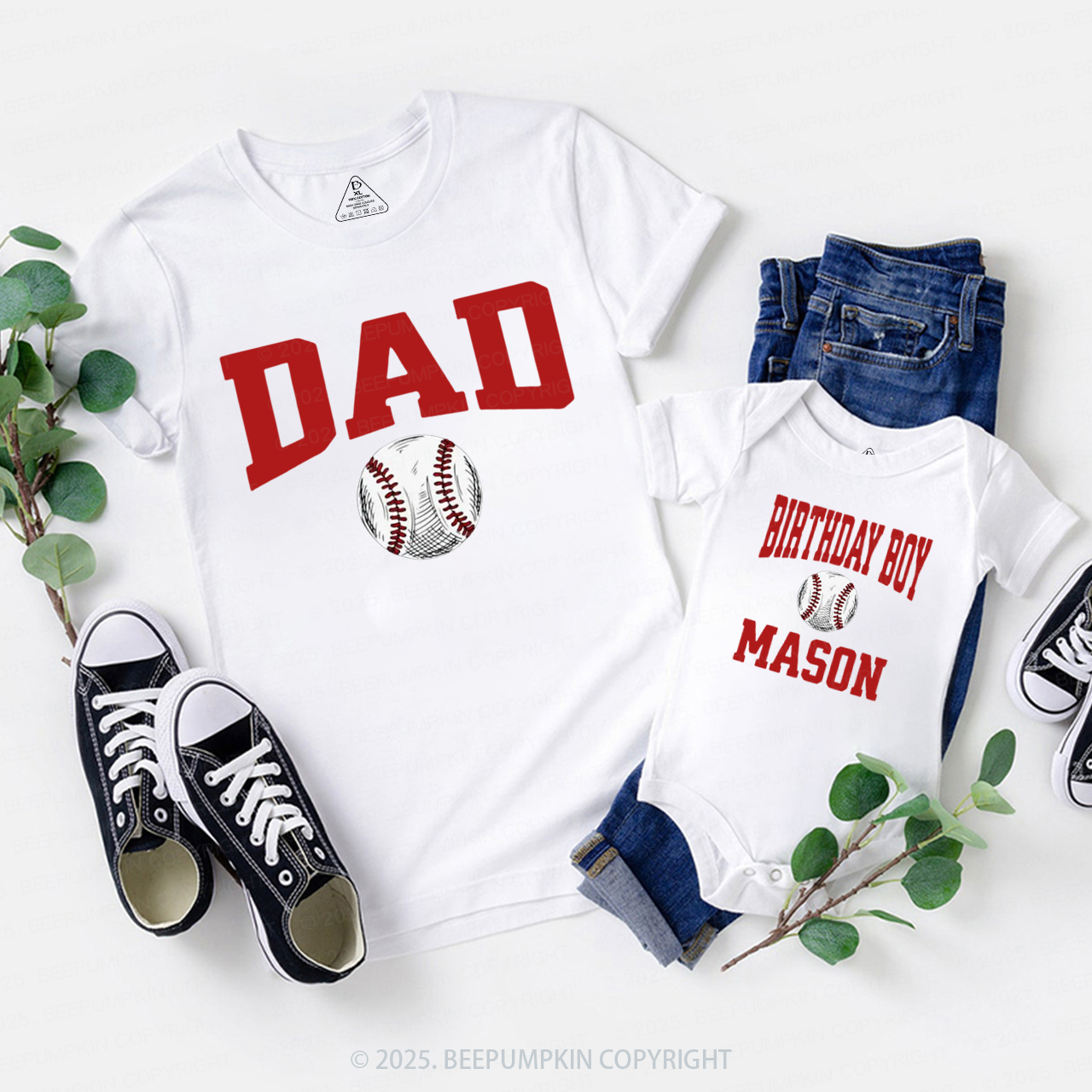Baseball Birthday Family Matching Tees Beepumpkin