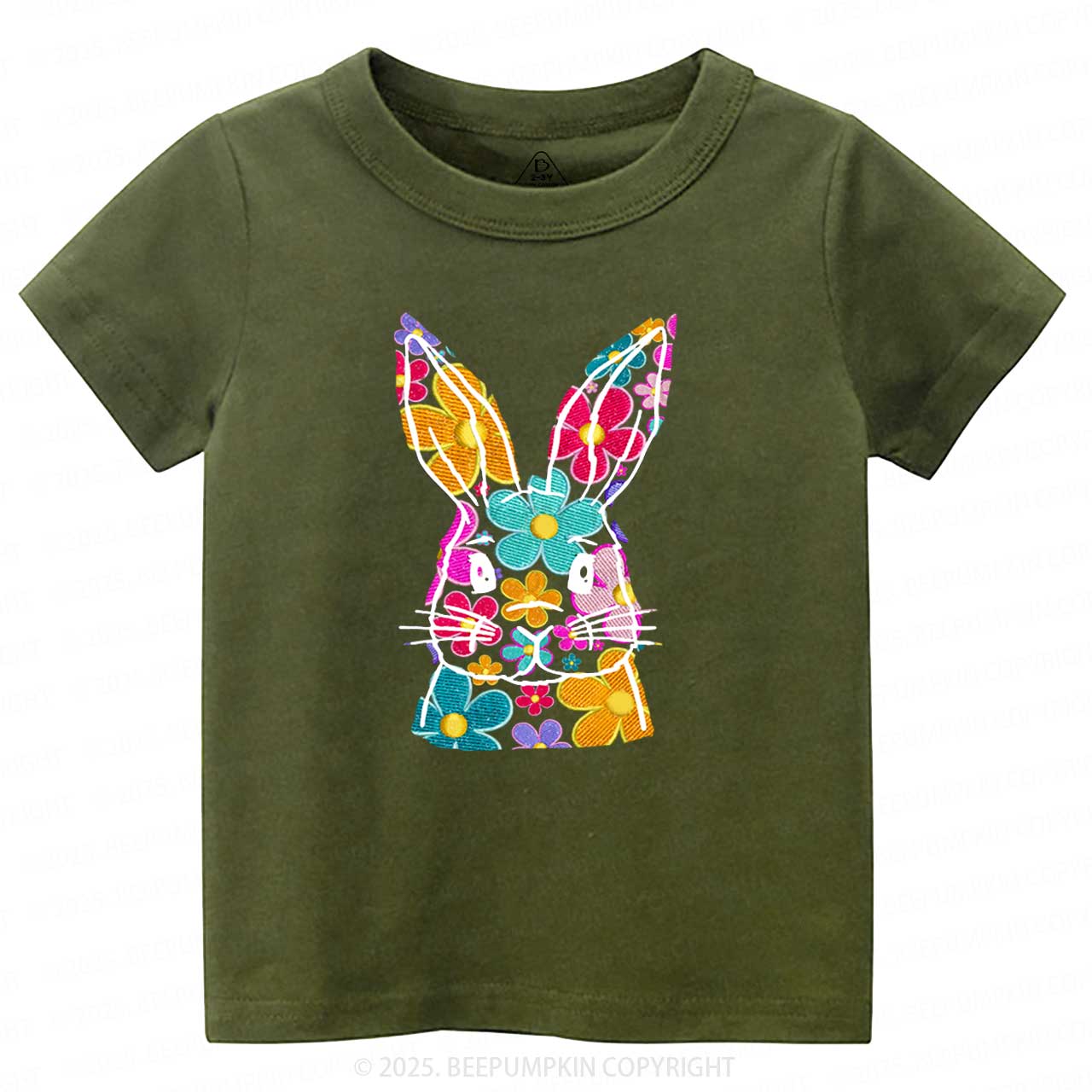 Bright Floral Bunny Easter Toddler&Kid's Tees Beepumpkin