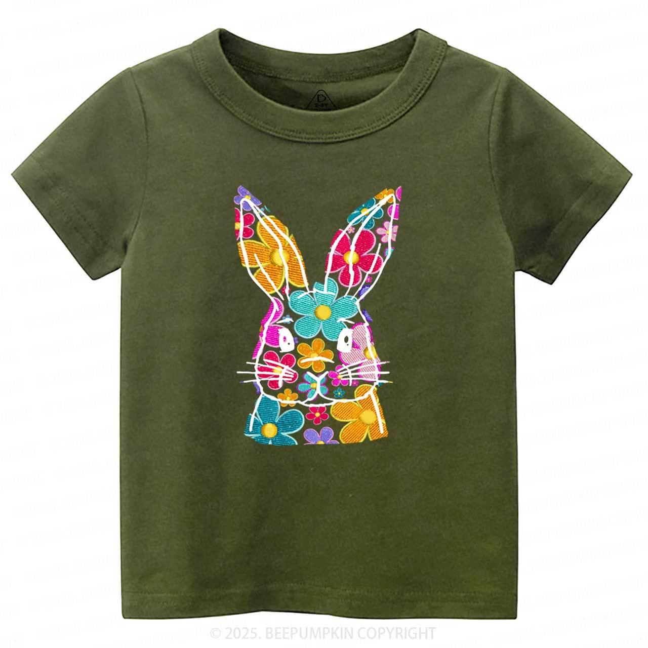 Bright Floral Bunny Easter Toddler&Kid's Tees Beepumpkin