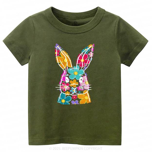 Bright Floral Bunny Easter Toddler&Kid's Tees Beepumpkin