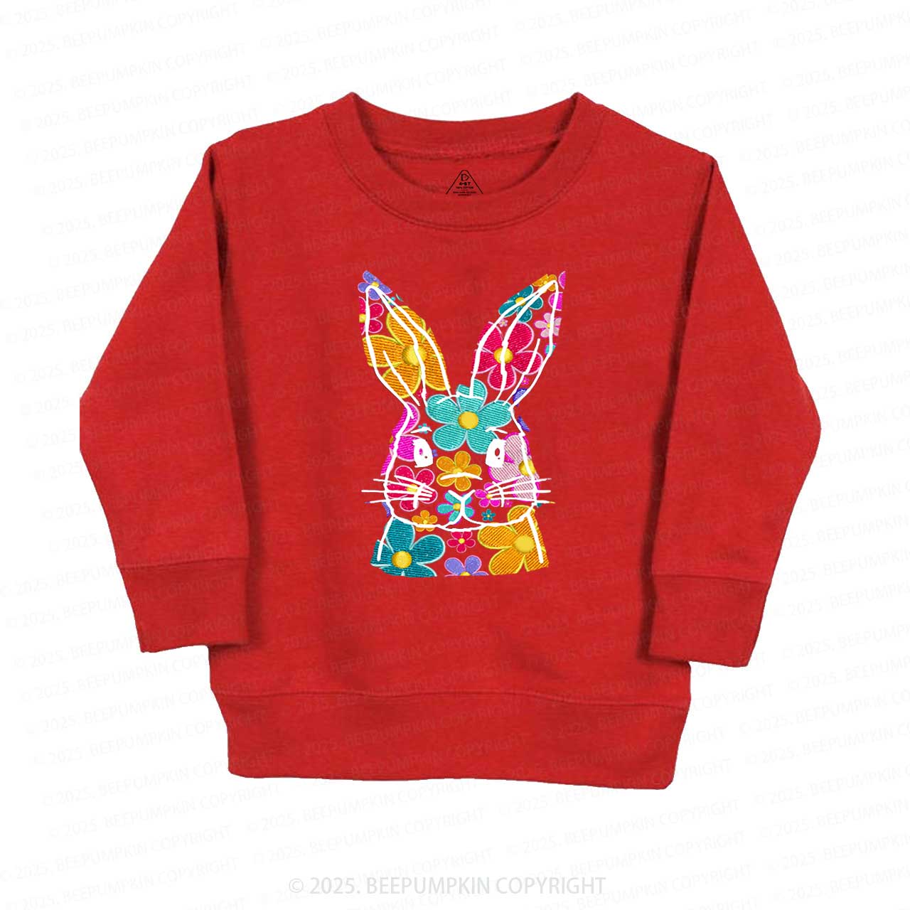 Bright Floral Bunny Easter Kid's Sweatshirt