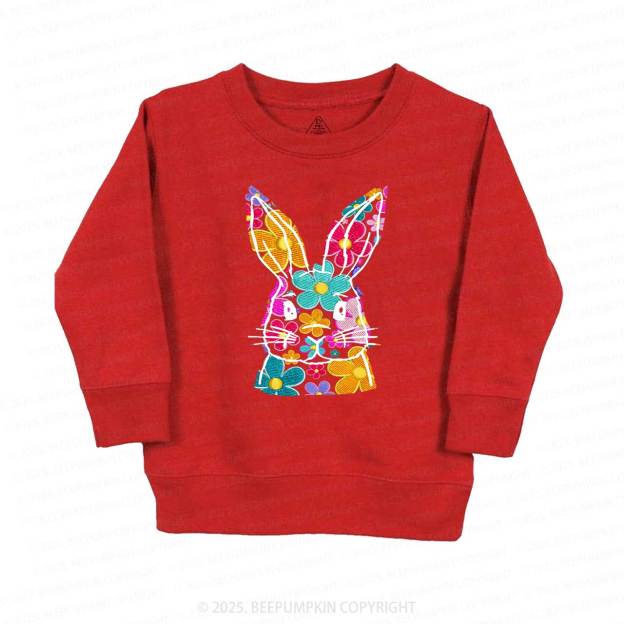 Bright Floral Bunny Easter Kid's Sweatshirt