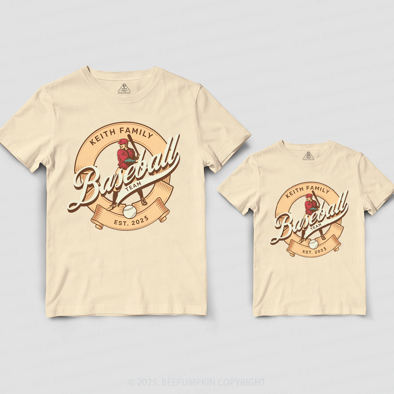 Personalized Baseball Team Dad&Me Matching Shirts