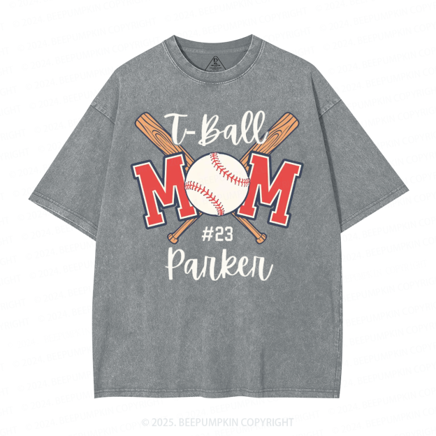 T-Ball Mom Washed T-Shirts