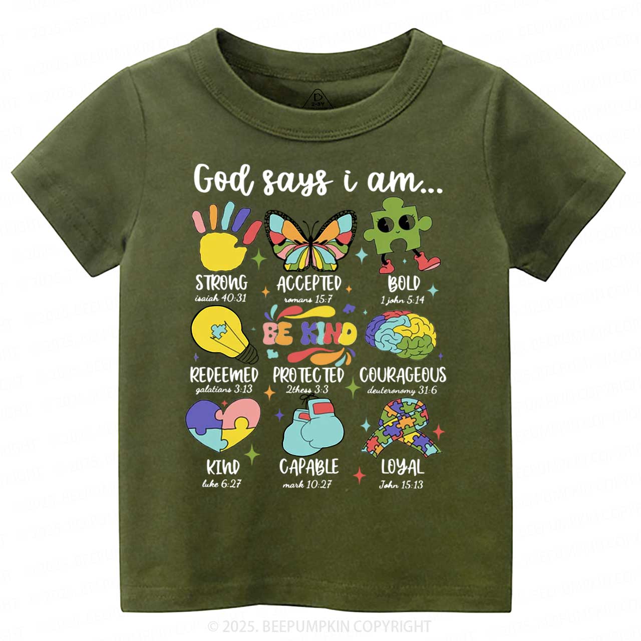 God Says I Am Toddler&Kid's Tees Beepumpkin