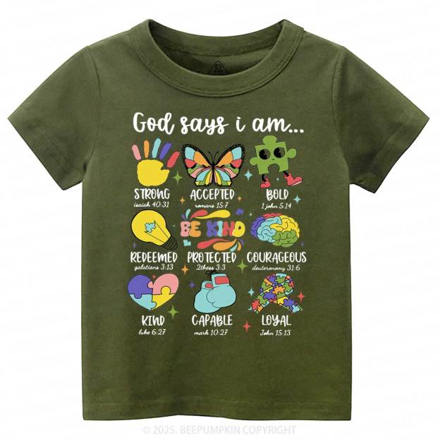God Says I Am Toddler&Kid's Tees Beepumpkin