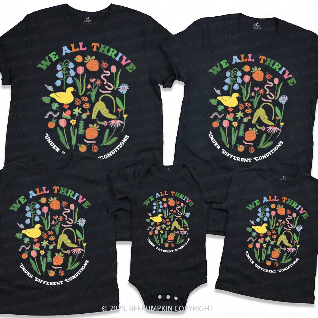 We All Thrive Family Matching Tees Beepumpkin
