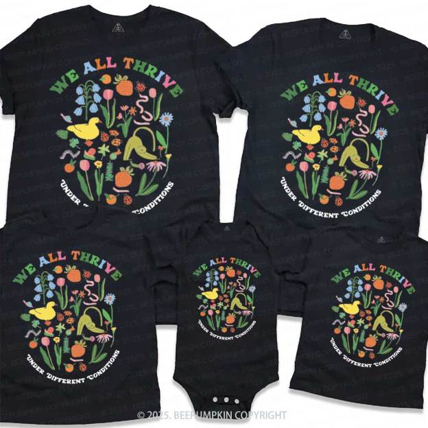We All Thrive Family Matching Tees Beepumpkin