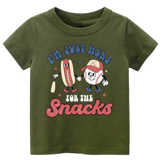 I'm Just Here For The Snacks Baseball  Toddler&Kid's Tees Beepumpkin