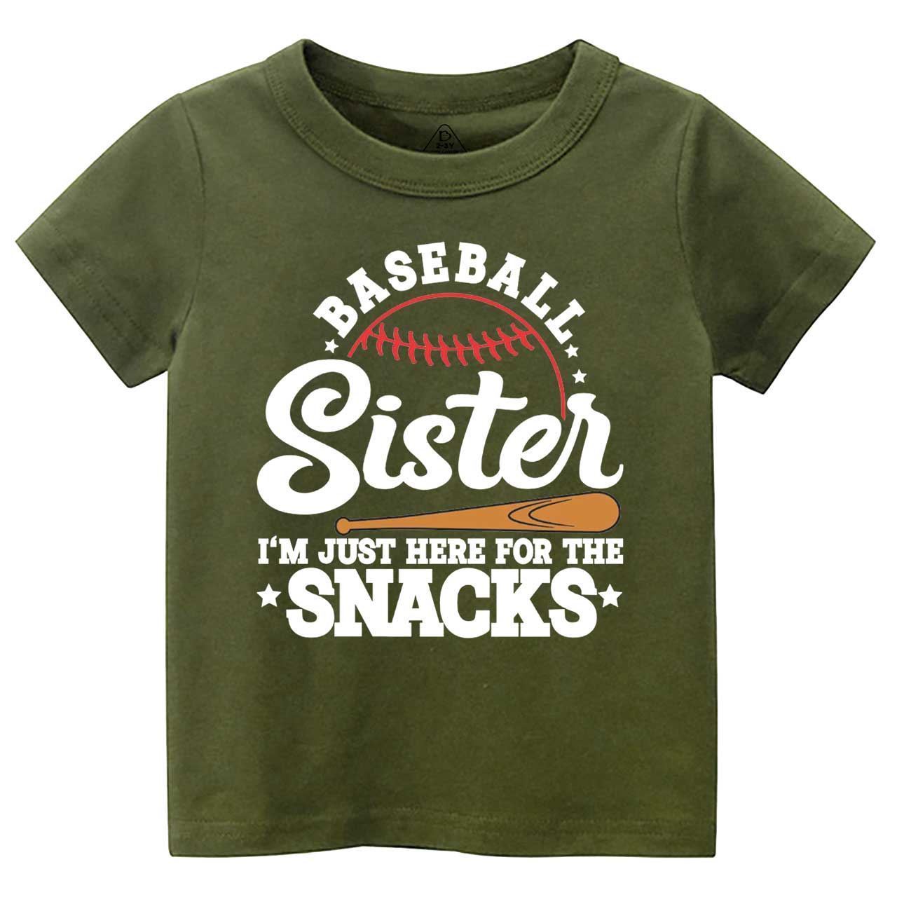 Baseball Sister I'm Just Here For The Snacks Toddler&Kid's Tees Beepumpkin