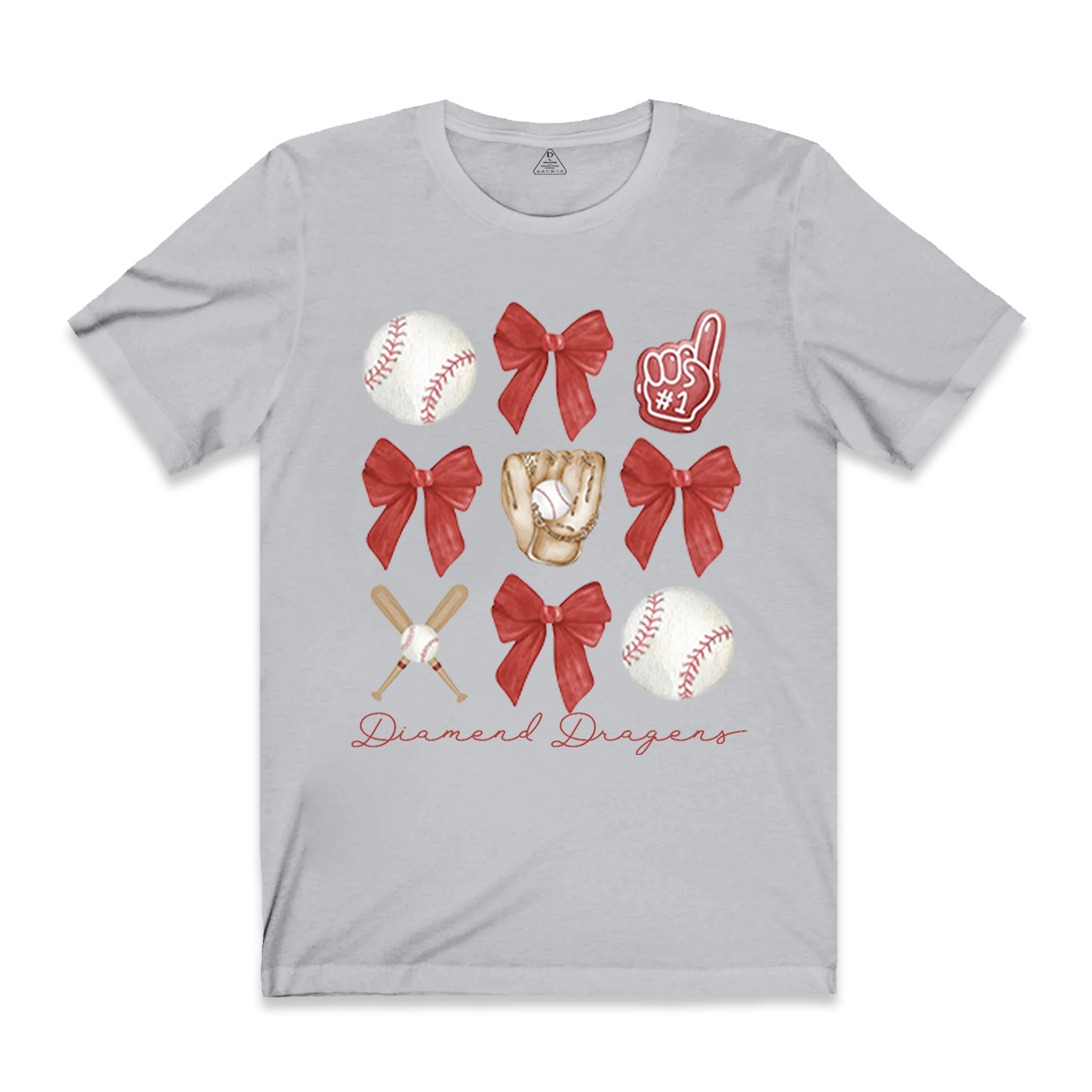 Personalized Bow Baseball Mama T-Shirts