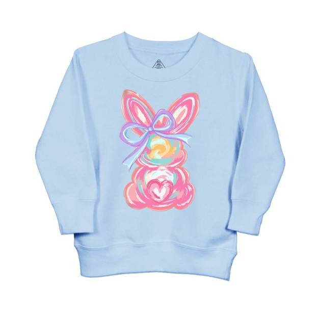 Brushstroke Bunny Easter Told Kid's Sweatshirt