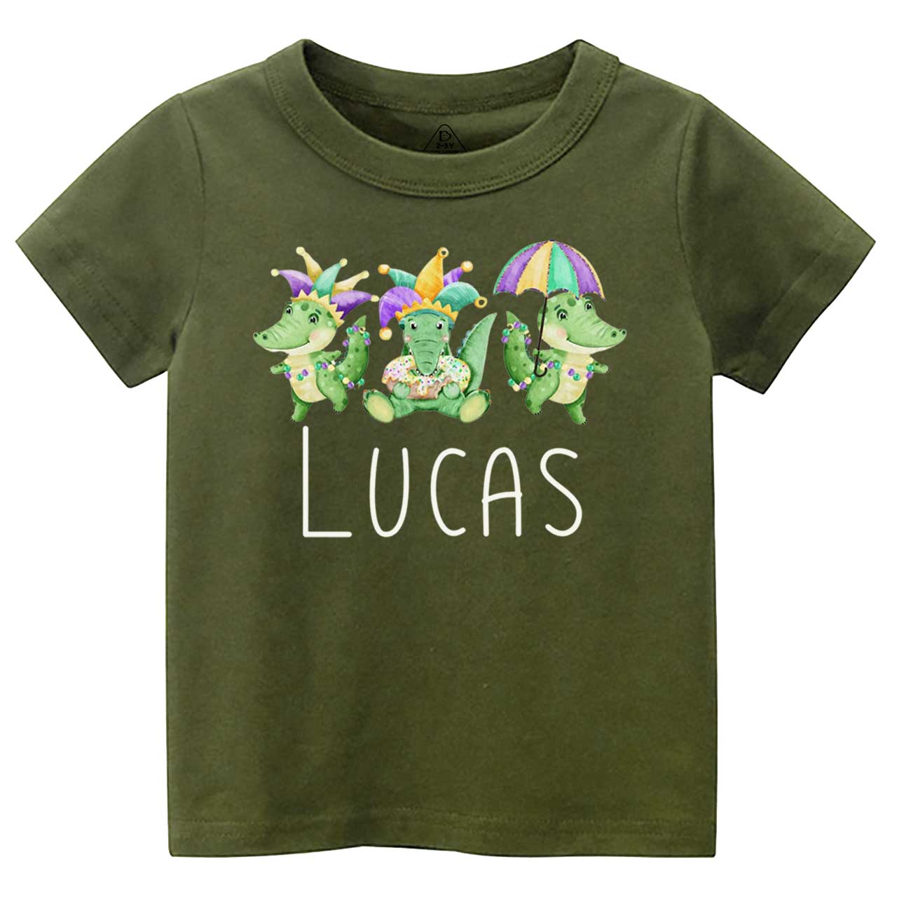 Personalized Mardi Gras Alligators Toddler&Kid's Tees Beepumpkin