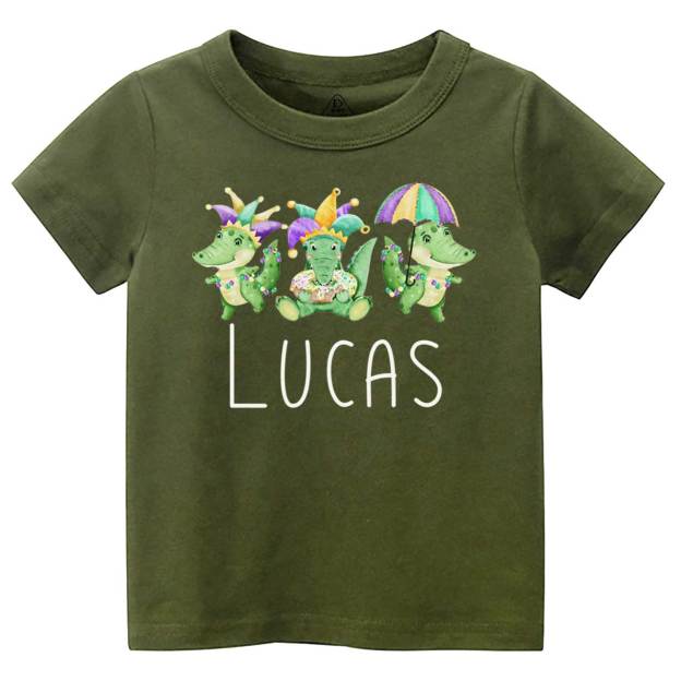 Personalized Mardi Gras Alligators Toddler&Kid's Tees Beepumpkin