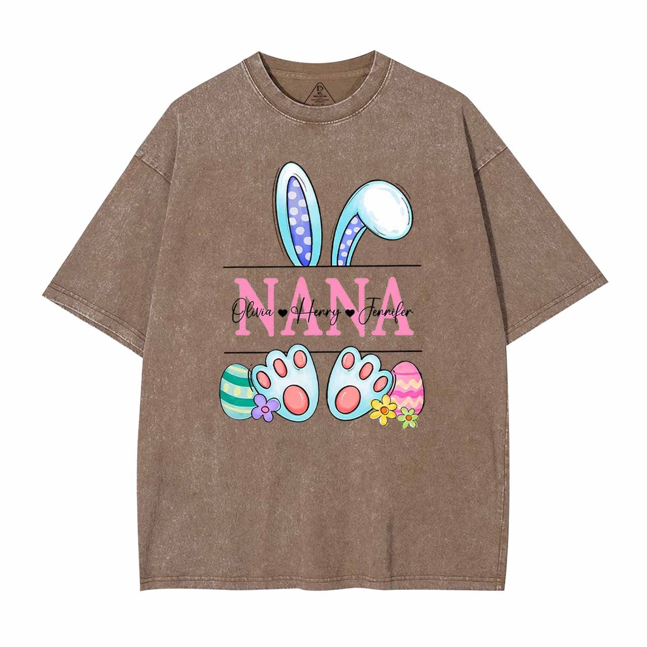 Personalized Name Nana Washed T-Shirts