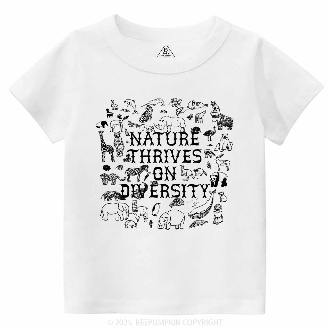 Nature Thrives On Divesity Toddler&Kid's Tees Beepumpkin