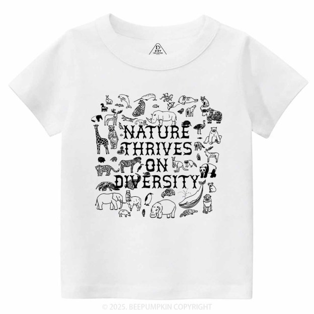 Nature Thrives On Divesity Toddler&Kid's Tees Beepumpkin