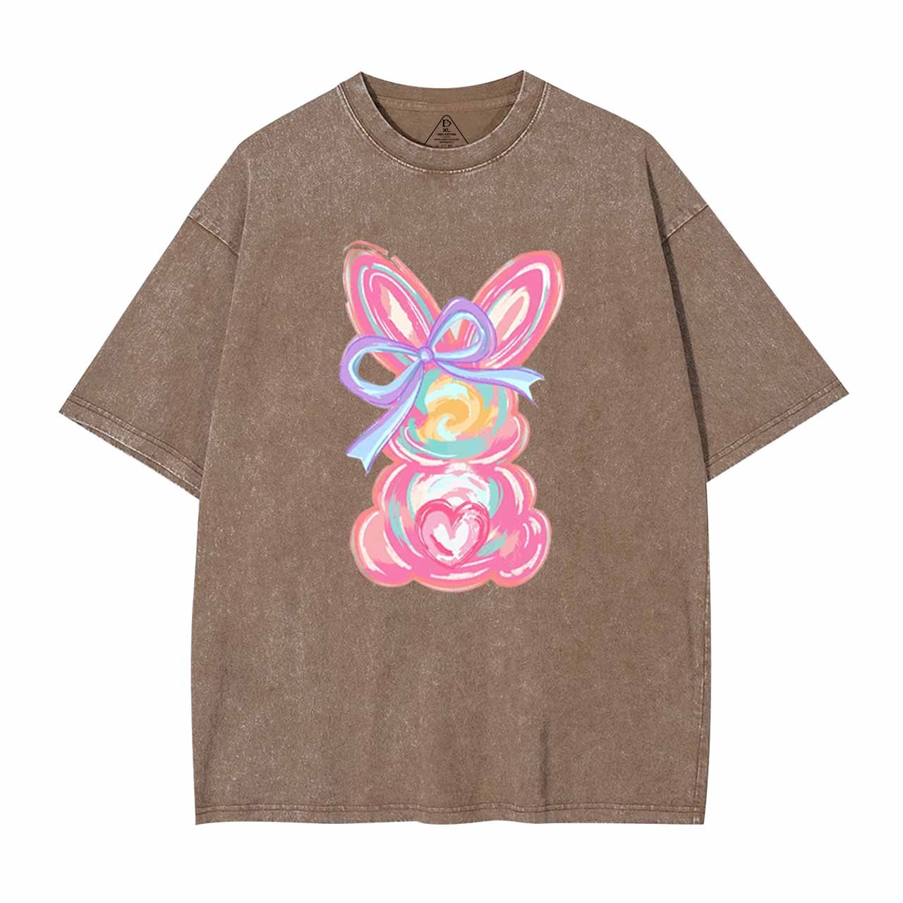 Brushstroke Bunny Easter Mama Washed T-Shirts