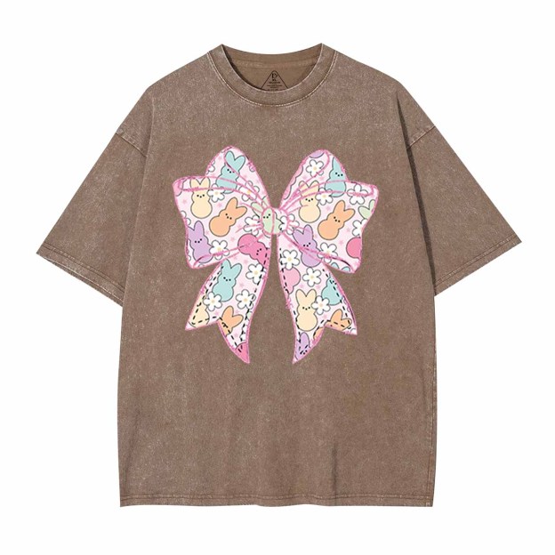 Easter Coquette Bow Mama Washed T-Shirts