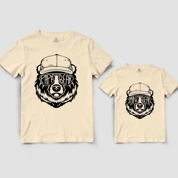 Personalized Bear Sunglass Dad&Me Matching Shirts 