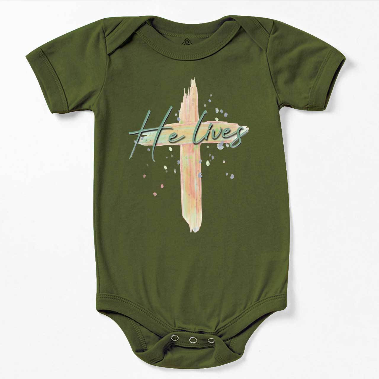 He Lives Natural Bodysuit Beepumpkin