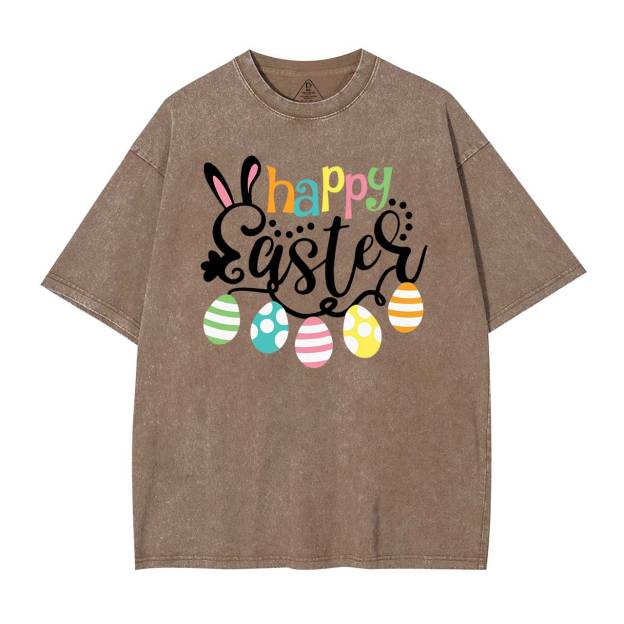 Happy Easter Mama Washed T-Shirts