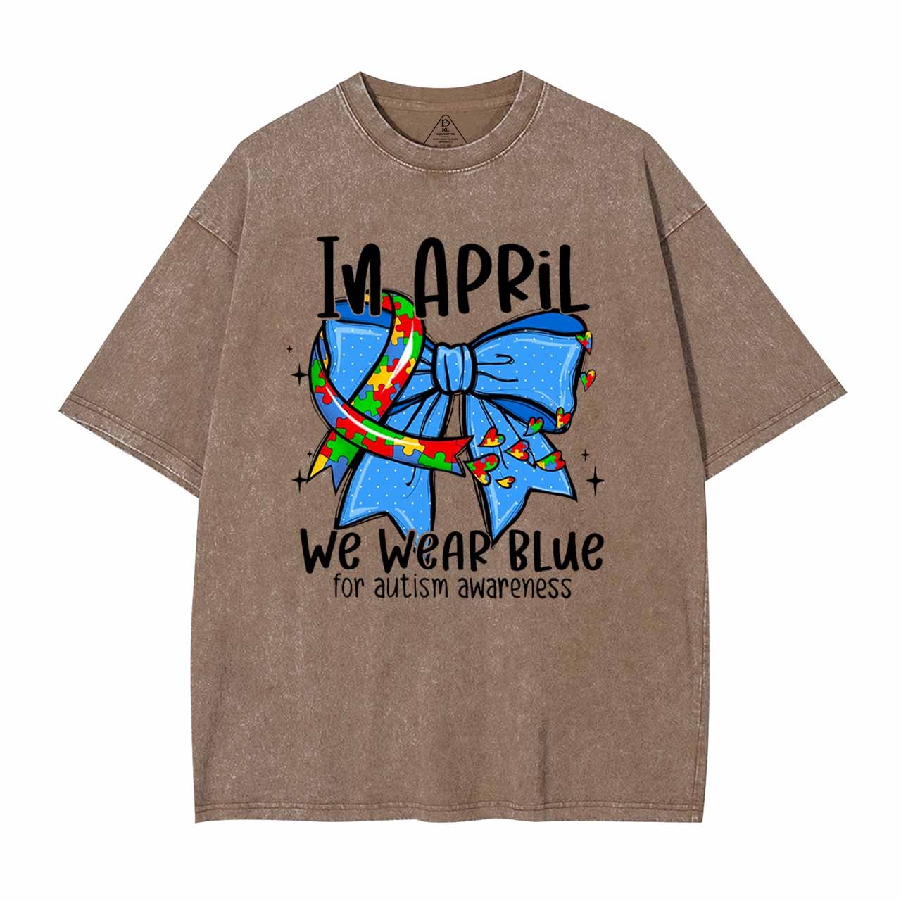 In April We Wear Blue Mama Washed T-Shirts