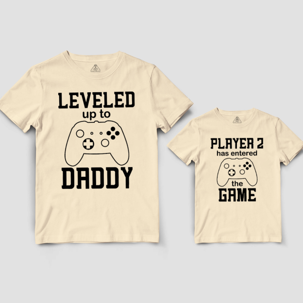 Leveled Up To Daddy Dad&Me Matching Shirts 