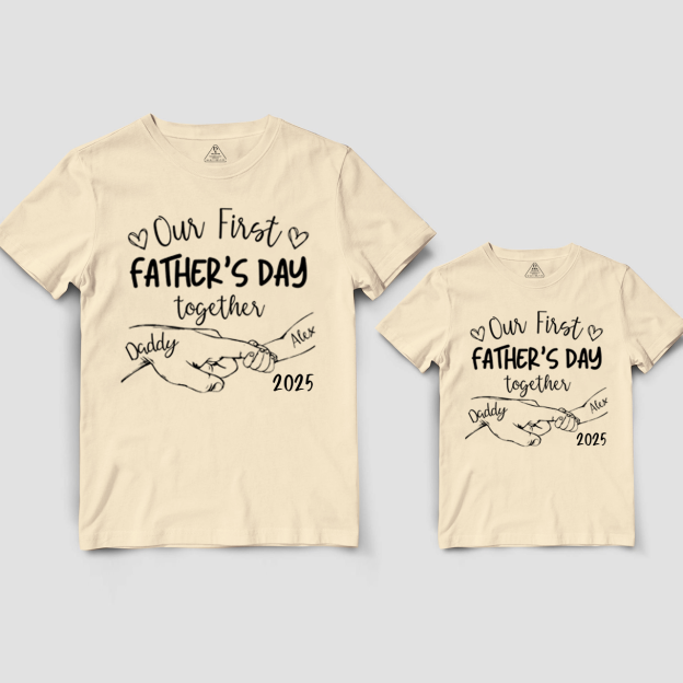 Personalized Our First Fathers Day Dad&Me Matching Shirts 