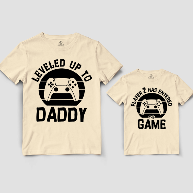 Leveled Up To Daddy Player 2 Has Entered The Game Dad&Me Matching Shirts 2