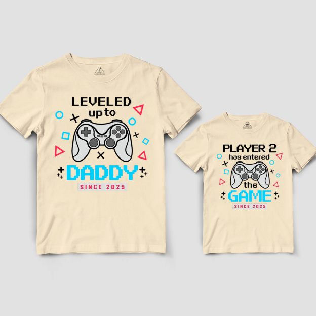 Leveled Up To Daddy Dad&Me Matching Shirts