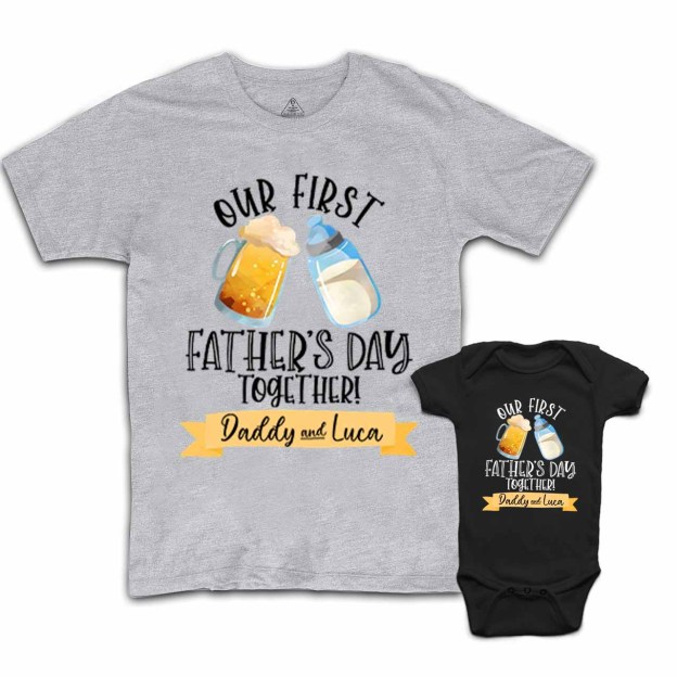 Personalized Our First Father's Day Dad&Me Matching Shirts