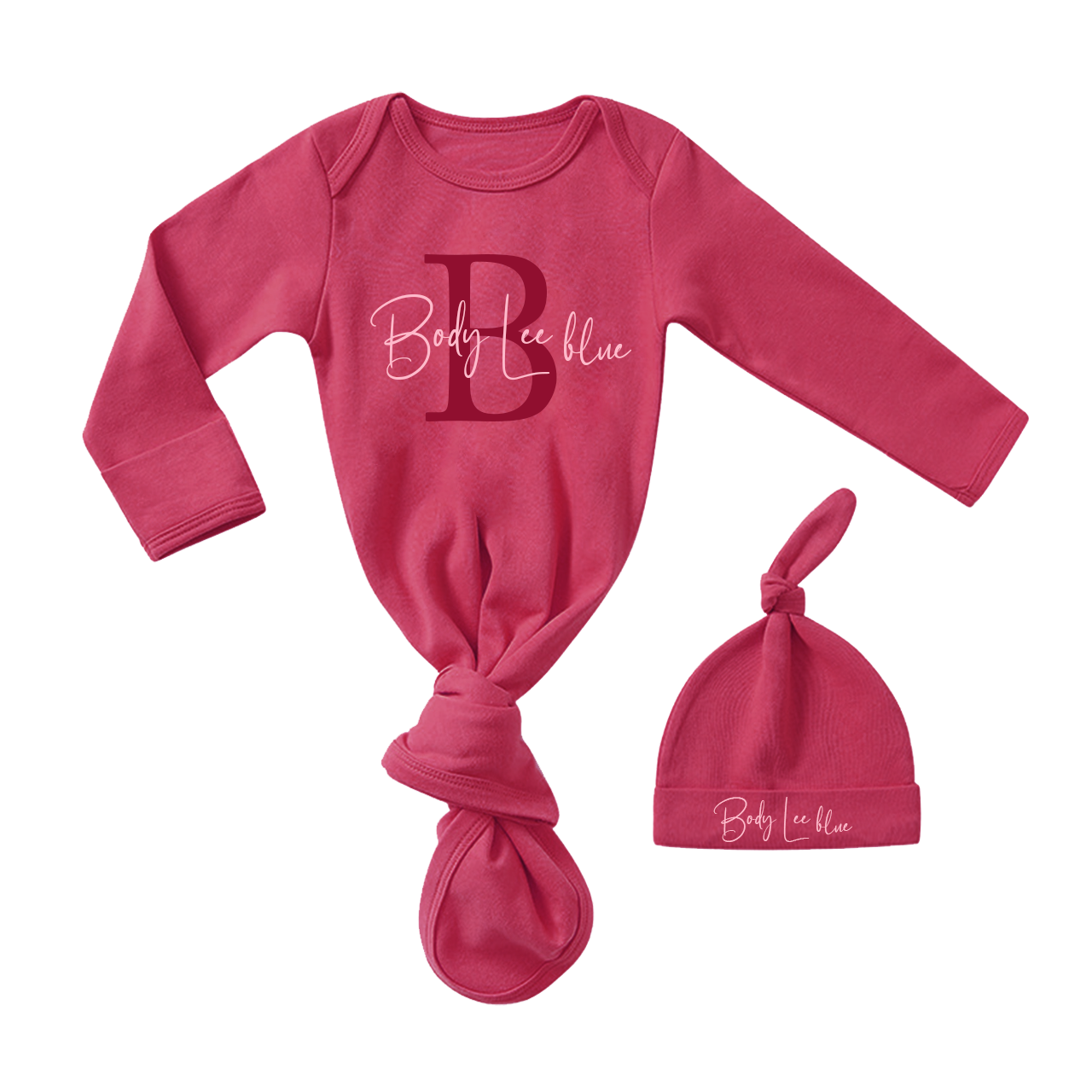 Personalized Capital Letters Name Baby Gown With Hat